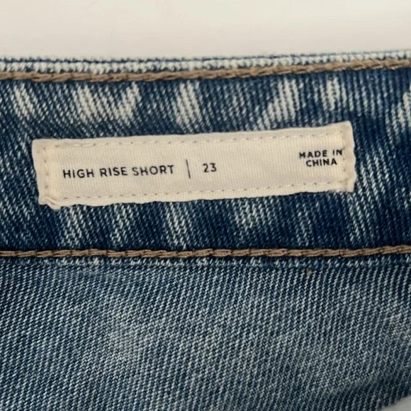 PACSUN Jean Shorts Size 23 Bleached Ombré Distressed High Rise Shorts - Picture 3 of 6